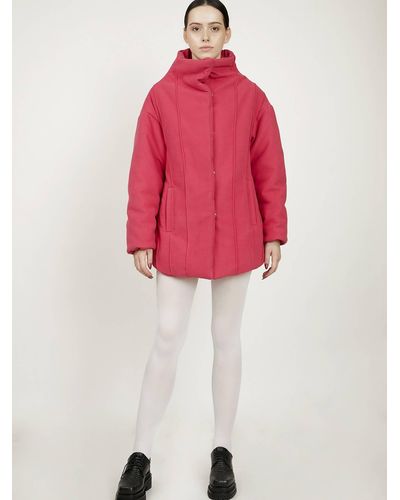 BLIKVANGER Pink Turtleneck Puffer Jacket
