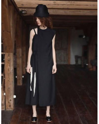 BETWEEN LAB Thin-wool Dress - Black