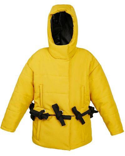 BLIKVANGER Hooded Transformable Puffer Jacket - Yellow