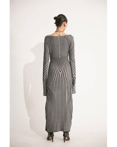 JENN LEE Floating-line Knit Dress - Gray