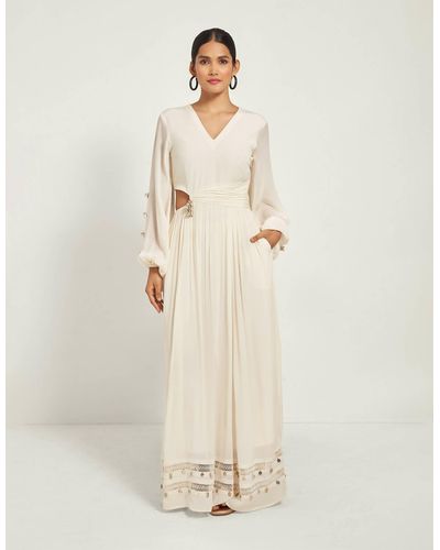Style Junkiie Ivory Cut-out Maxi Dress - Natural
