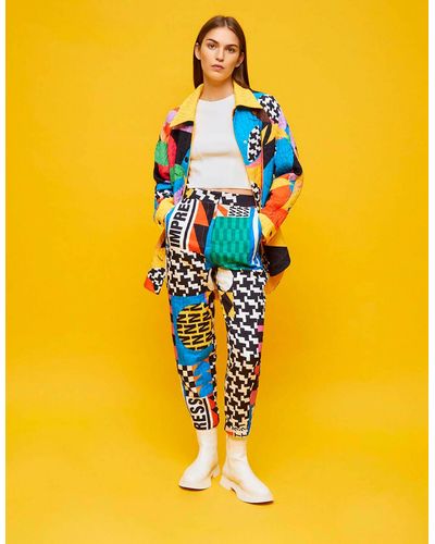 Nocturne Printed Jogging Pants - Yellow
