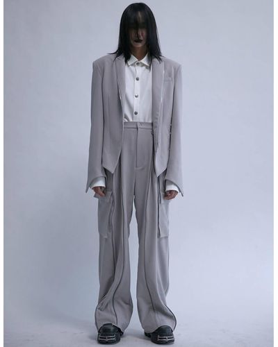 JENN LEE Sharp Shaped Suit Jacket (grey) - Gray