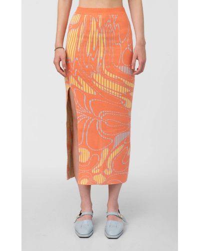 SUSHCHENKO Melt Knit Skirt - Orange