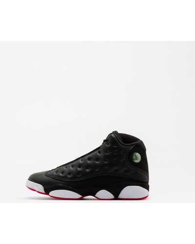 Nike Air 13 Cushioned Leather High-top Sneakers - Black