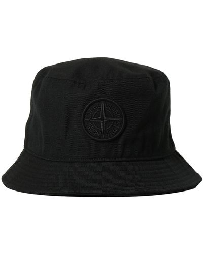 Stone Island Reversible Bucket Hat in Black for Men | Lyst