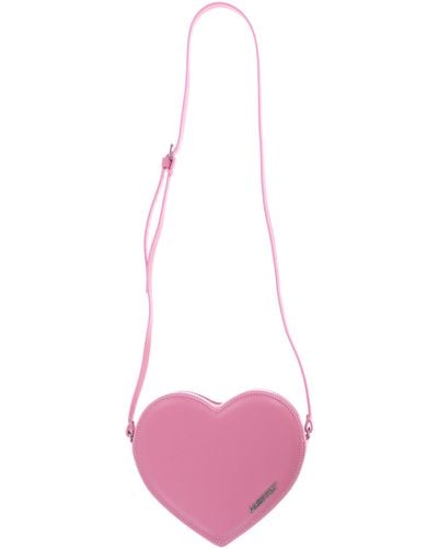 Ambush Flat Heart Leather Crossbody Bag - Pink