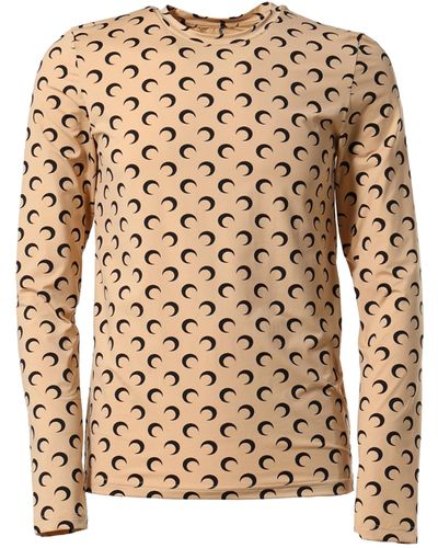 Marine Serre all-over logo-print shirt - Yellow