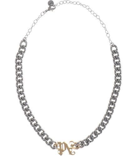 Palm Angels Silver 'Pa' Monogram Chain Necklace