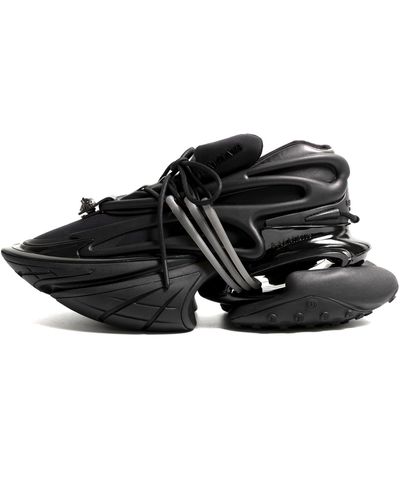 Balmain Neoprene And Leather Unicorn Sneakers - Black