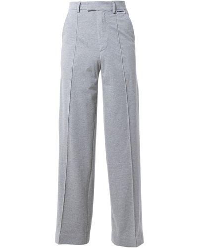 Vetements Mens Wide Leg Jersey Tailored Pants - Gray
