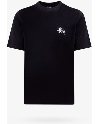 Stussy Logo-print Cotton-jersey T-shirt - Black