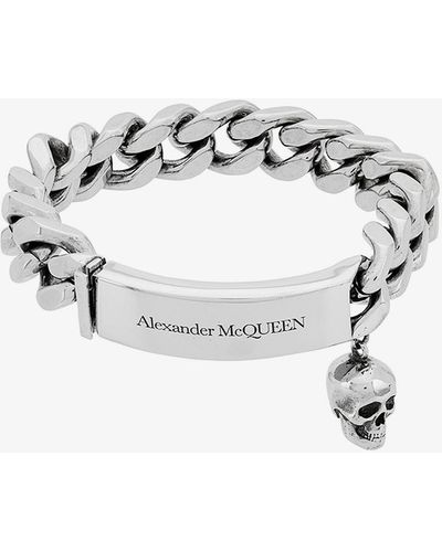 Alexander McQueen Men's Identity Chain Brass Bracelet - White