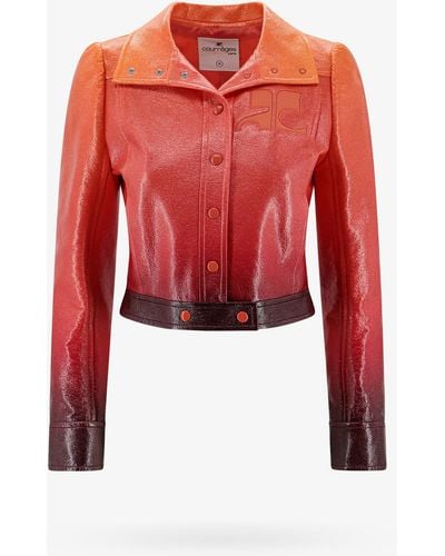 Courreges High Collar Jackets - Red