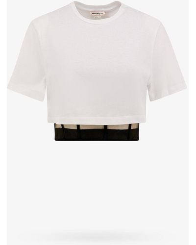 Alexander McQueen T-shirt corsetto - Bianco