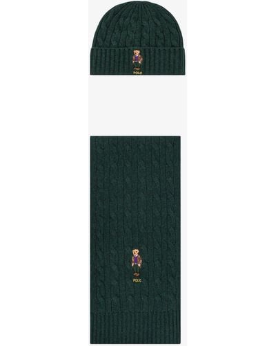 Polo Ralph Lauren Hat And Scarf - Green