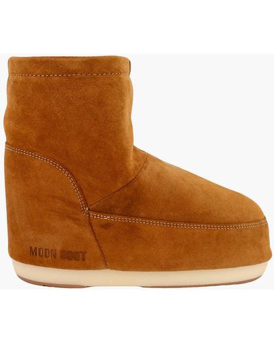 Moon Boot Icon Low Logo-embossed Suede Snow Boots - Brown