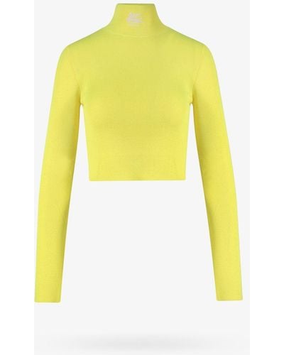 Etro Long Sleeves Crop Fit Knitwear - Yellow