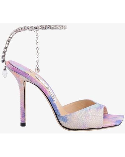 Jimmy Choo Squared Toe Leather Sandals - Pink