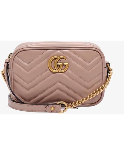 Gucci Gg Marmont Camera Mini Quilted Leather Shoulder Bag - Pink