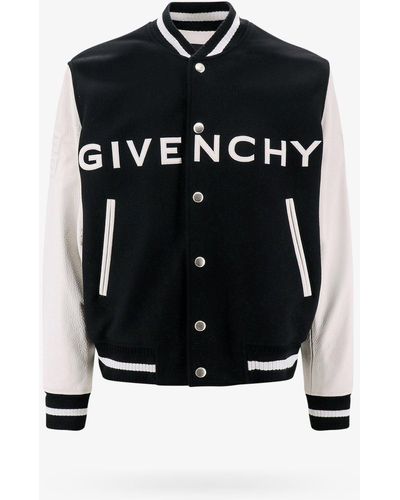 Givenchy Leather Closure With Snap Buttons Jackets - Black