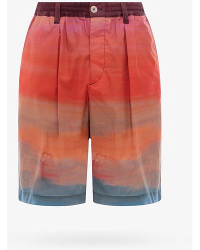 Marni Cotton Closure With Buttons Bermuda Shorts - Red