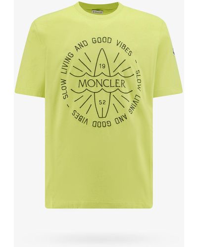Moncler T-shirt con ricamo logato - Giallo