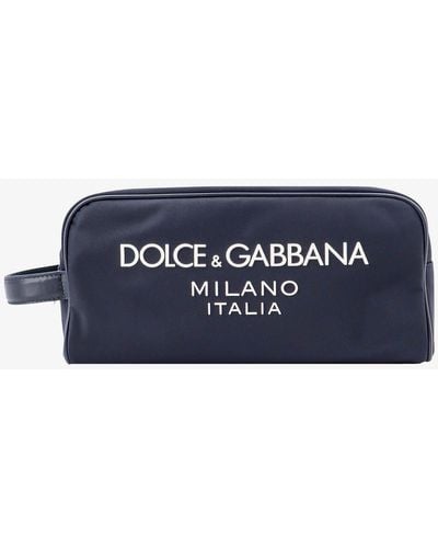 Dolce & Gabbana Nylon Nécessaire With Frontal Logo - White