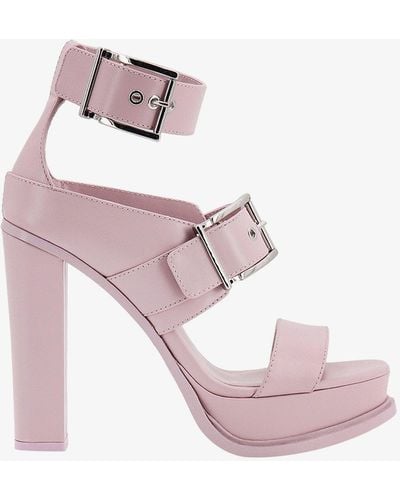 Alexander McQueen Leather Ankle Strap Sandals - Pink