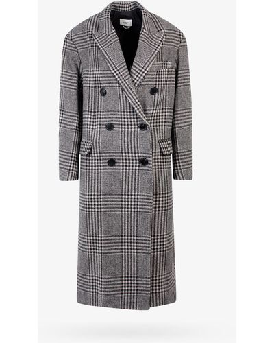 Isabel Marant Double-breasted Wool Unlined Coats - Gray