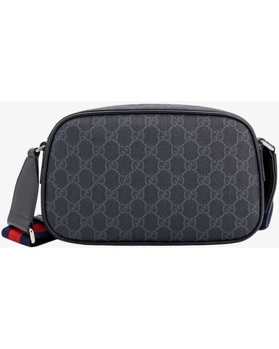 Gucci GG Supreme Zipped Messenger Bag - Gray