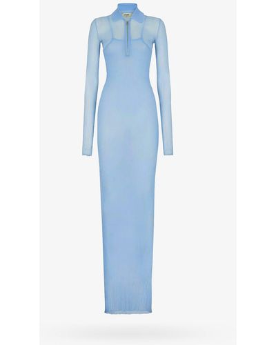 Fendi Wool Blend Dress. - Blue