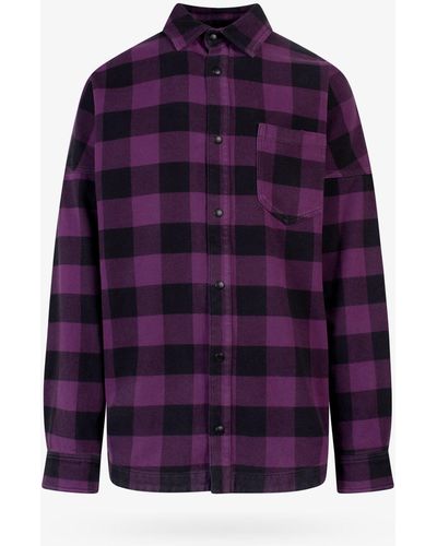 Palm Angels Cotton Closure With Snap Buttons Shirts - Purple