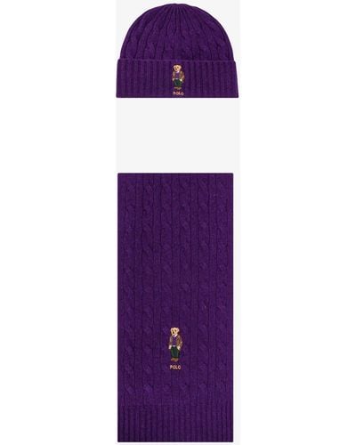 Polo Ralph Lauren Hat And Scarf - Purple
