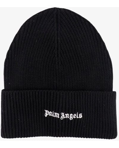 Palm Angels Unlined Hats - Black
