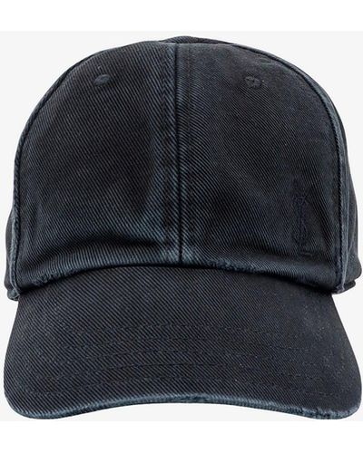 Saint Laurent Cappello in cotone a coste - Blu