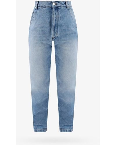 Balmain Straight Leg Closure With Metal Buttons Jeans - Blue