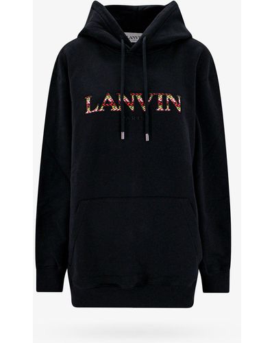 Lanvin Long Sleeves Cotton Sweatshirts - Black