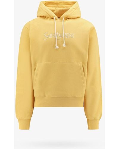 Saint Laurent Hooded Sweatshirt With - Yellow