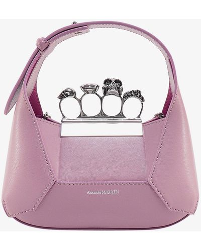 Alexander McQueen Leather Unlined Handbags - Purple