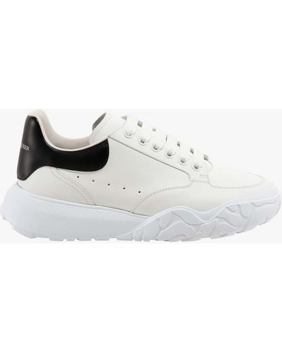 Alexander McQueen Court Oversized Leather Mid-top Sneakers - White