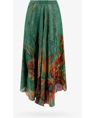 Mes Demoiselles Cotton Lined Flared Skirts - Green