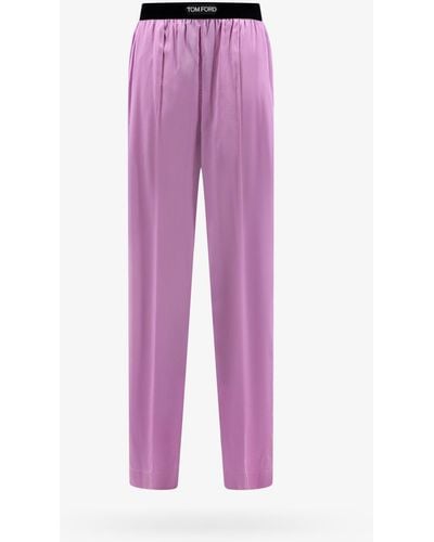 Tom Ford Pants With Logo - Purple