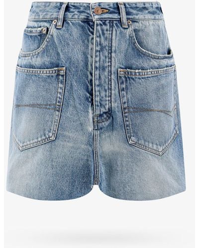 Balenciaga Denim Mini Skirt With Repositioned Pockets - Blue