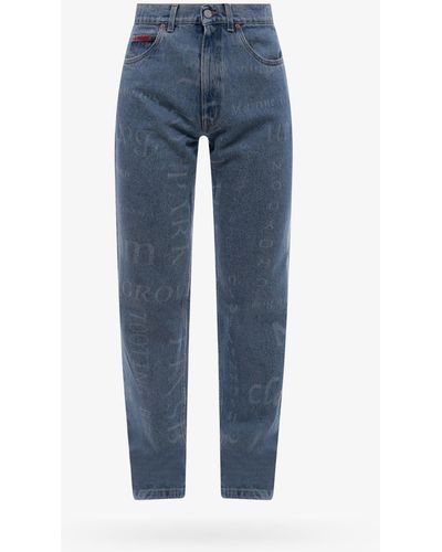 Martine Rose Cotton Closure With Zip Stitched Profile Jeans - Blue