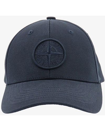 Stone Island Cappello Da Baseball In Reps Blu Navy Con Logo