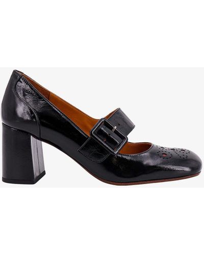 Chie Mihara Squared Toe Leather Pumps - Black