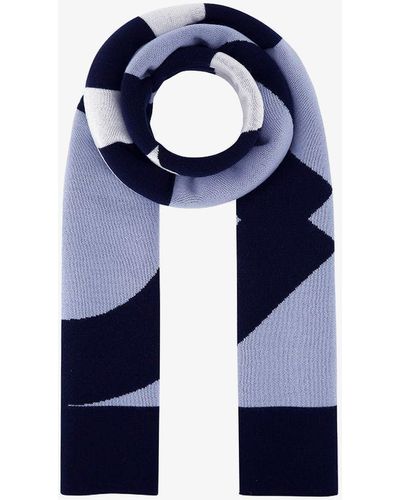 KENZO Allover Logo Intarsia Sport Scarf - Blue