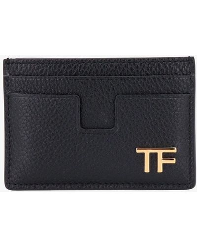 Tom Ford Leather Stitched Profile Wallets - White