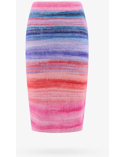 Missoni Ribbed Profile Unlined Skirts - Pink